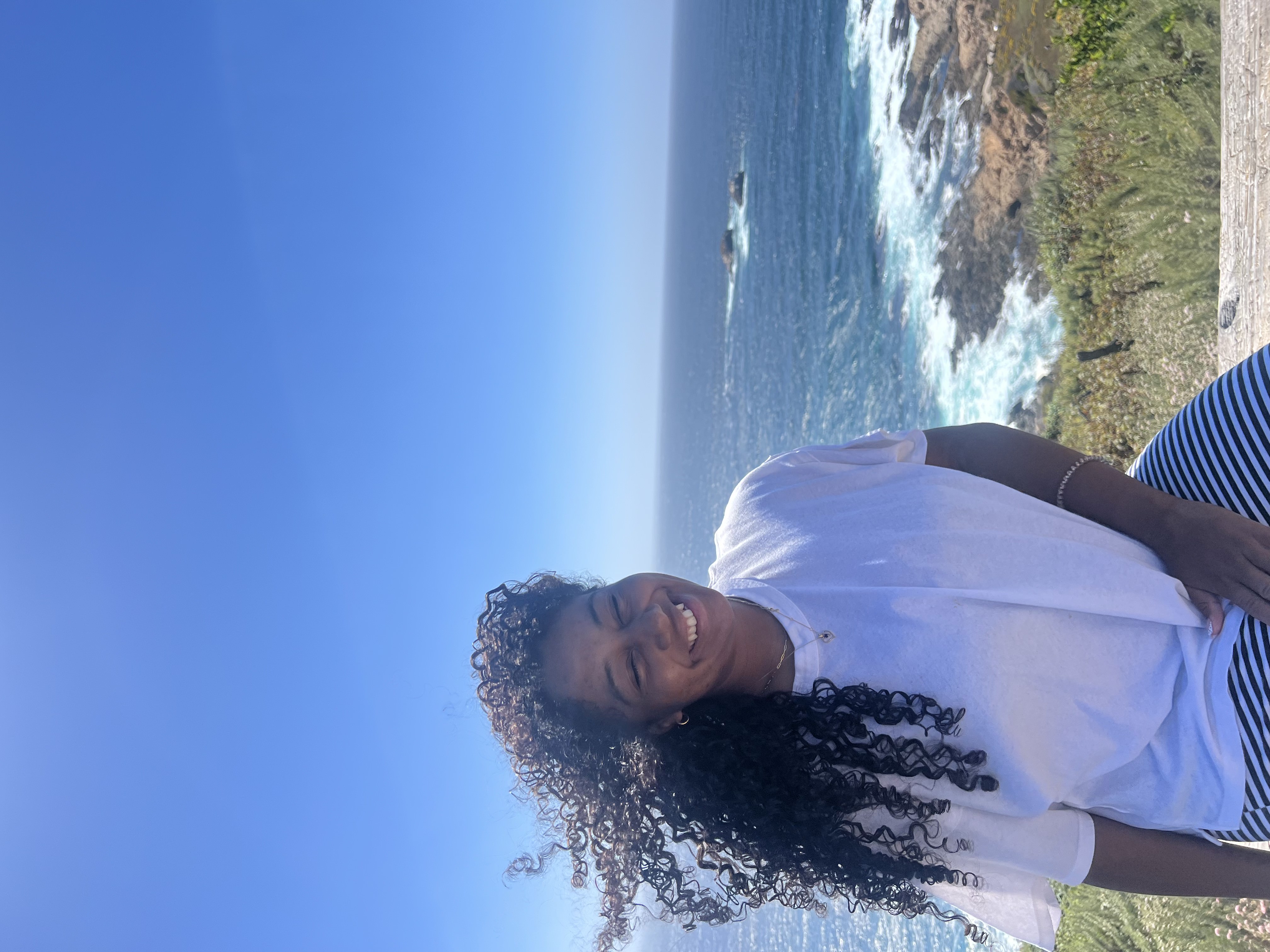 A picture of Jadan in front of the Pacific.
