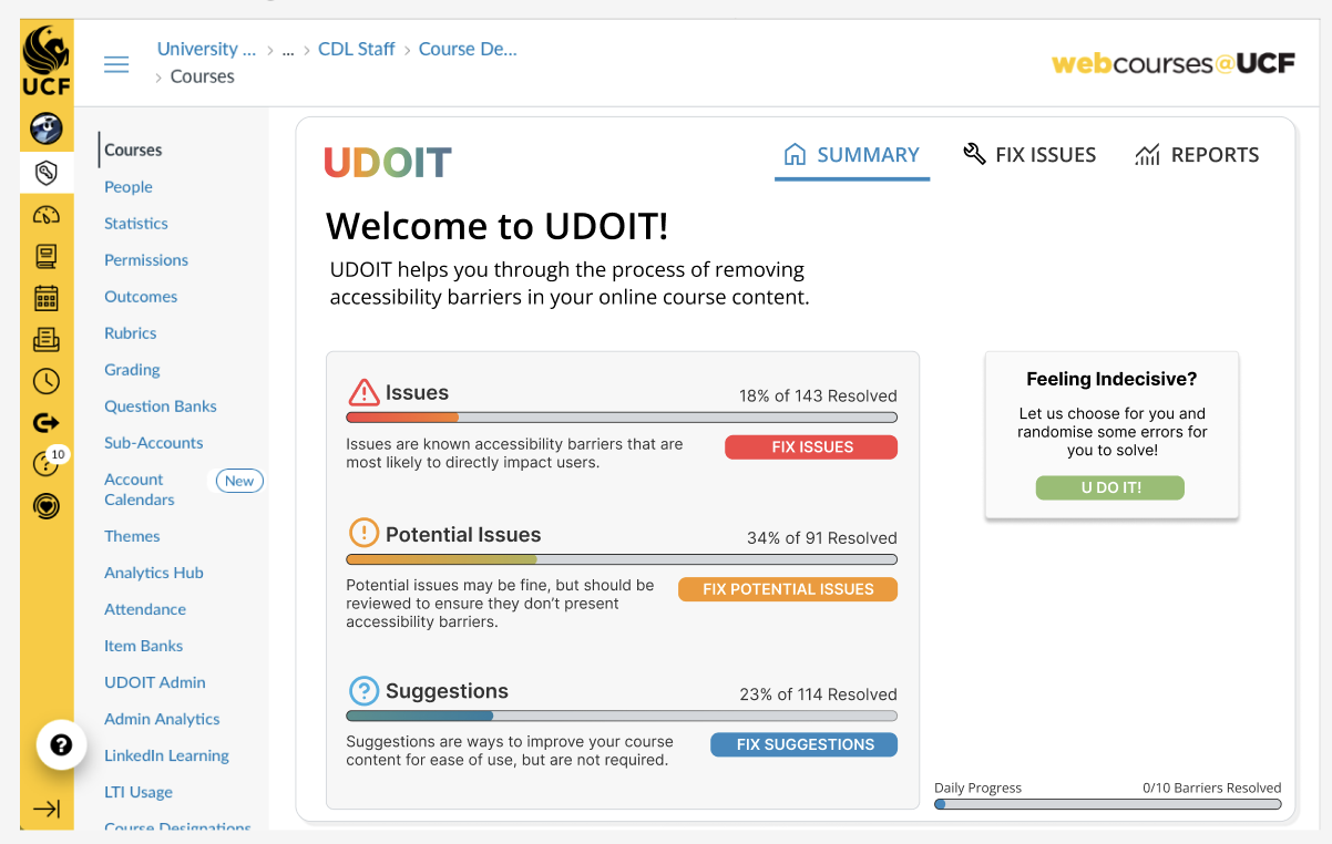 Screenshot of welcome page iterate