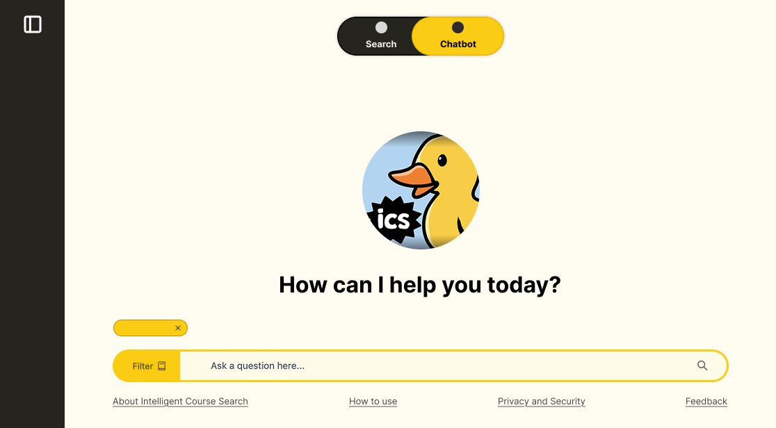Image of intelligent course search interface