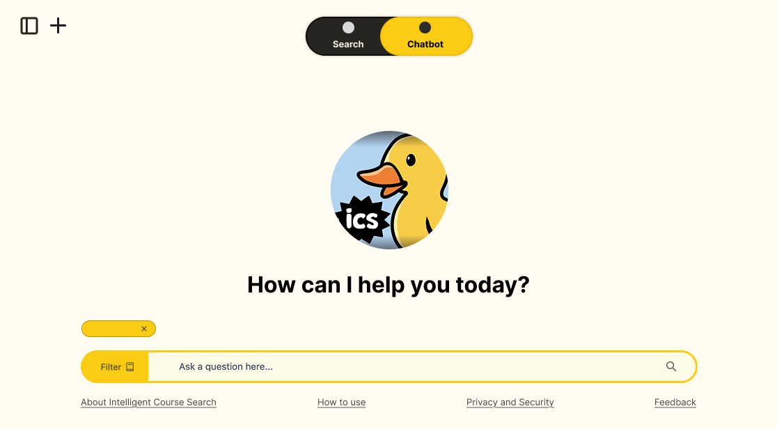 Image of intelligent course search interface